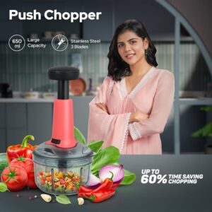 Vegetable push chopper